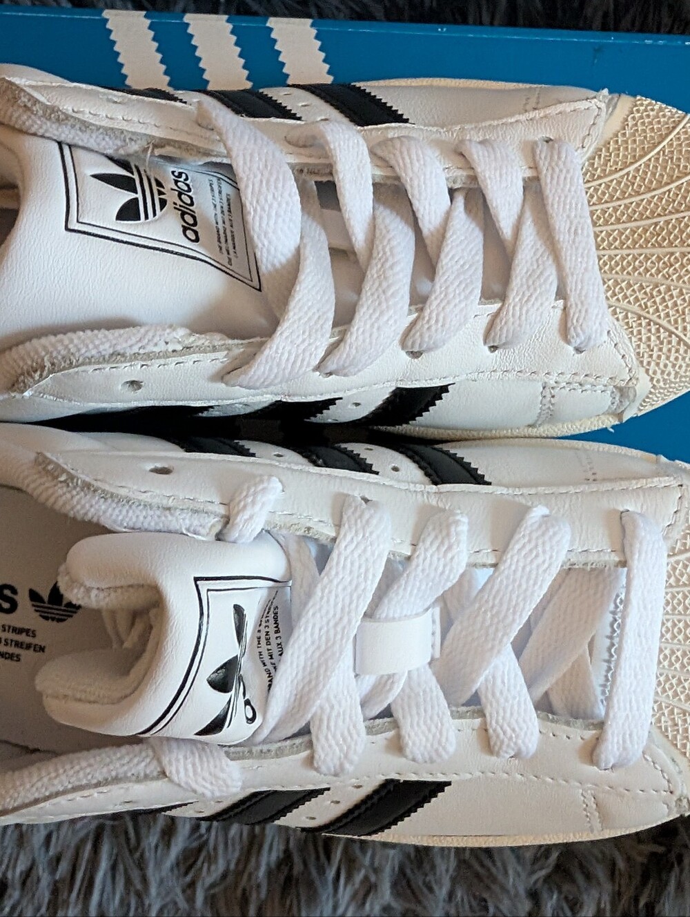 Women's White Sneakers with Black Stripes - Classic Shell-Toe Style - Picture 10 of 11